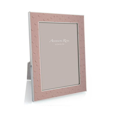 Addison Ross Ltd Blush Ostrich & Silver Frame In Gray