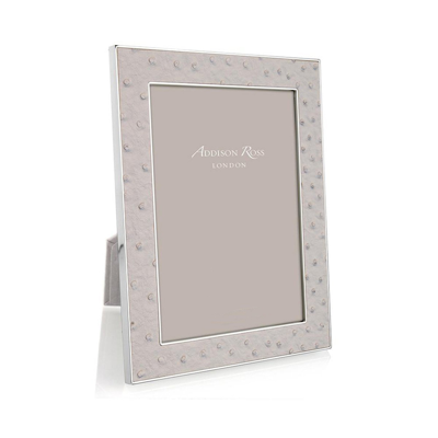 Addison Ross Ltd Mist Ostrich & Silver Frame In Gray
