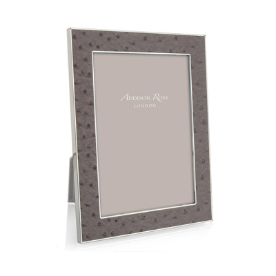 Addison Ross Ltd Urban Ostrich & Silver Frame In Gray