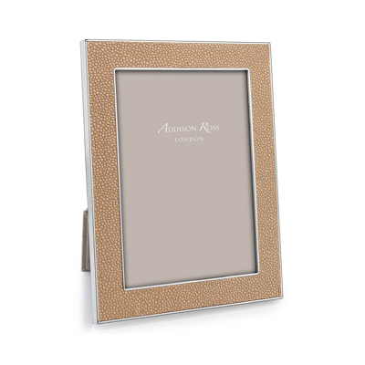 Addison Ross Ltd Sand Shagreen & Silver Frame In Green