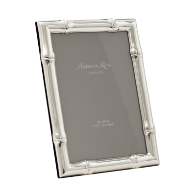 Addison Ross Ltd Wide Bamboo Silver Plated Photo Frame In Gray