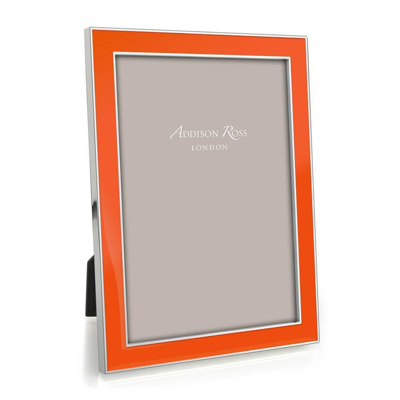Addison Ross Ltd Orange Enamel & Silver Frame