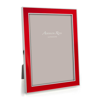 ADDISON ROSS LTD RED ENAMEL & SILVER FRAME