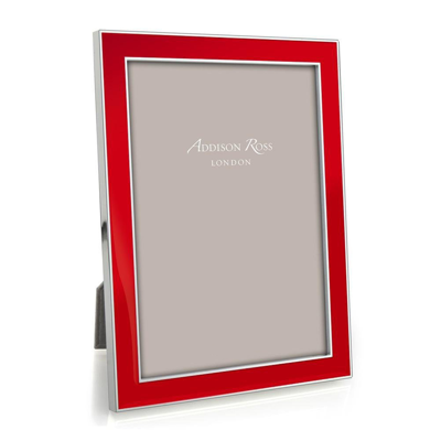 Addison Ross Ltd Red Enamel & Silver Frame