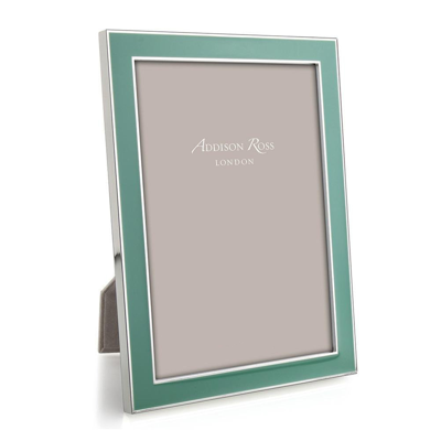 Addison Ross Ltd Duck Egg Enamel & Silver Frame In Metallic