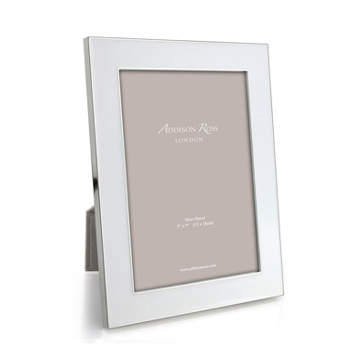 Addison Ross Ltd White Enamel & Silver Wide Frame