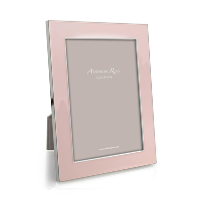 Addison Ross Ltd Pale Pink Enamel & Silver Wide Frame