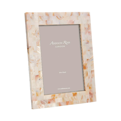 Addison Ross Ltd Chequer Board Mother Of Pearl Photo Frame In Pink