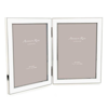 Addison Ross Ltd White Enamel & Silver Double Frame In White