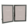 Addison Ross Ltd Chiffon Enamel & Silver Double Frame In Taupe