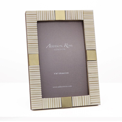 Addison Ross Ltd White Striped Bone 4 X 6 Photo Frame