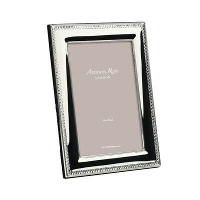 Addison Ross Ltd Silver Tooth Pattern Photo Frame In Black