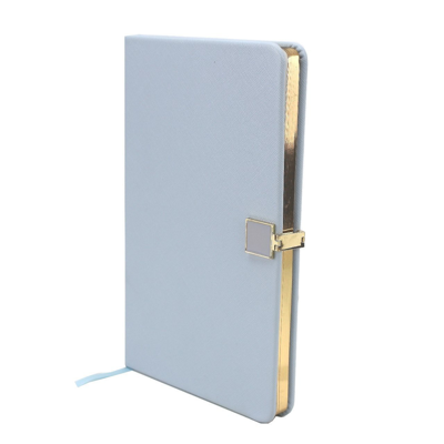 Addison Ross Ltd Blue & Gold A5 Notebook In Burgundy