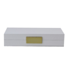 Addison Ross Ltd White Lacquer Box With Gold In White