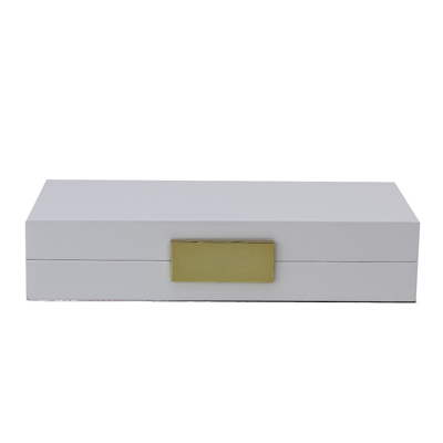 Addison Ross Ltd White Lacquer Box With Gold