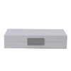 Addison Ross Ltd White Lacquer Box With Silver In White