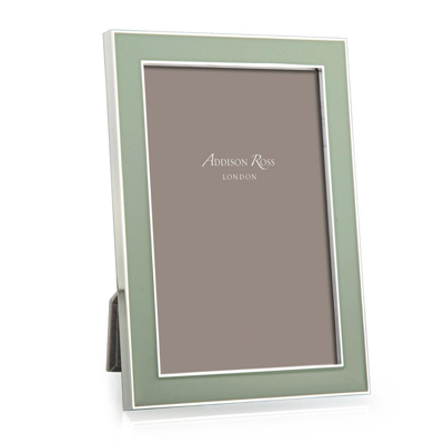 Addison Ross Ltd Pale Sage Green Enamel & Silver Frame