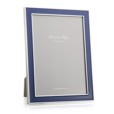 Addison Ross Ltd Navy Blue Enamel & Silver Frame