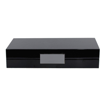 Addison Ross Ltd Black Lacquer Box With Silver