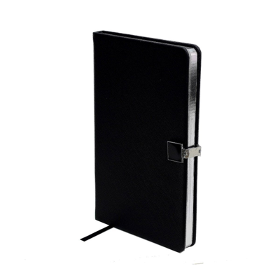 Addison Ross Ltd Black & Silver A5 Notebook In Blue