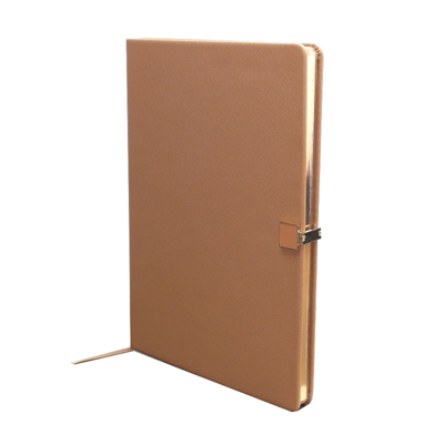 Addison Ross Ltd Tan & Gold A4 Notebook In Brown
