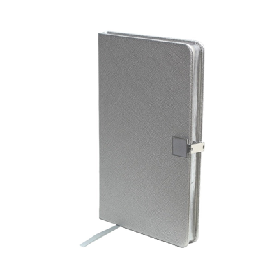 Addison Ross Ltd Silver & Silver A5 Notebook In Gray