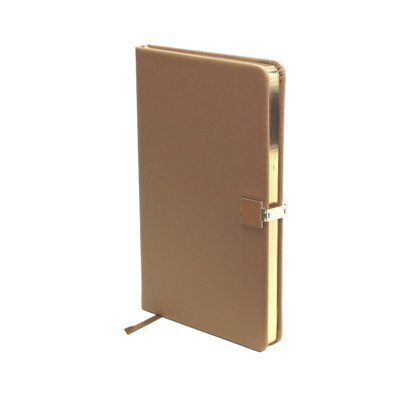 Addison Ross Ltd Tan & Gold A5 Notebook In Brown