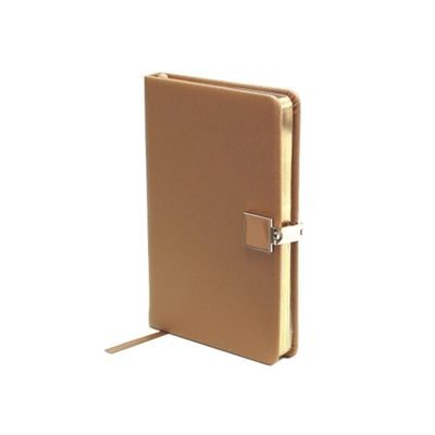 Addison Ross Ltd Tan & Gold A6 Notebook In Multi