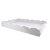 Addison Ross Ltd White Large Lacquered Scallop Ottoman Tray In White