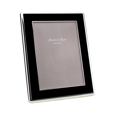 Addison Ross Ltd Black Enamel & Silver Curve Frame
