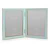 Addison Ross Ltd Powder Blue Enamel & Gold Double Frame In Blue