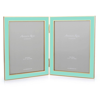 Addison Ross Ltd Turquoise Blue Enamel & Gold Double Frame In Blue