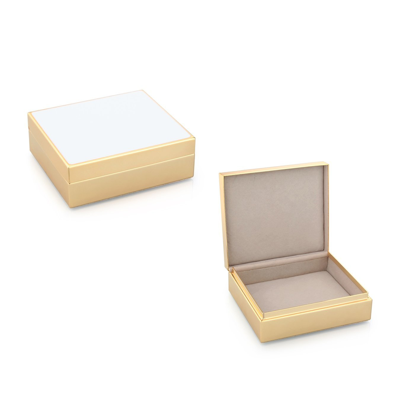Addison Ross Ltd White Enamel & Gold Box