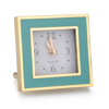 ADDISON ROSS LTD TURQUOISE & GOLD SQUARE SILENT ALARM CLOCK