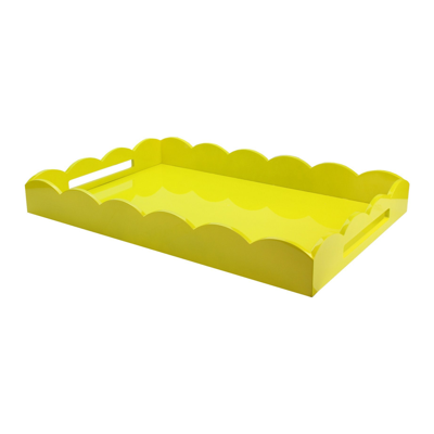 Addison Ross Ltd Yellow Large Lacquered Scallop Ottoman Tray