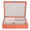 Addison Ross Ltd Large Orange Croc Jewellery Box With Silver