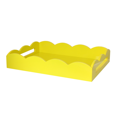 Addison Ross Ltd Yellow Medium Lacquered Scallop Serving Tray