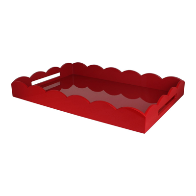 Addison Ross Ltd Burgundy Large Lacquered Scallop Ottoman Tray