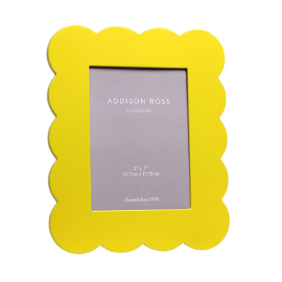 Addison Ross Ltd Yellow Scalloped Lacquer Photo Frame