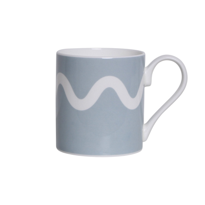 Addison Ross Ltd Denim Squiggle Fine China Mug In Blue