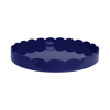 ADDISON ROSS LTD NAVY ROUND LARGE LACQUERED SCALLOP TRAY