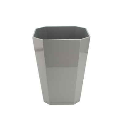 Addison Ross Ltd Uk Octagonal Lacquer Bin – Chiffon Grey In Gray