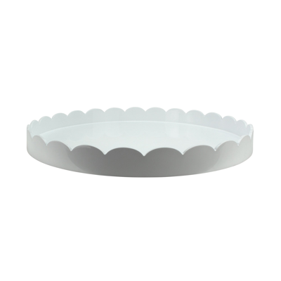 Addison Ross Ltd White Round Large Lacquered Scallop Tray