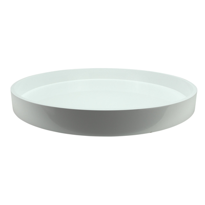 Addison Ross Ltd White Straight Sided Round Large Lacquered Tray
