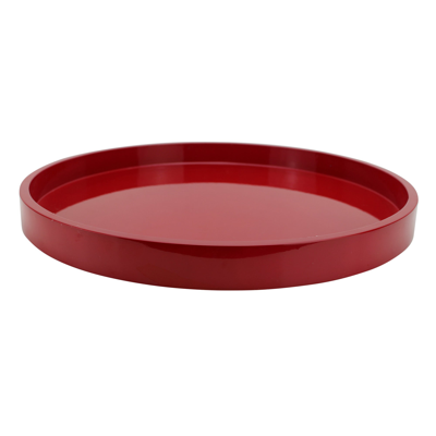 Addison Ross Ltd Burgundy Red Straight Round Medium Lacquered Tray