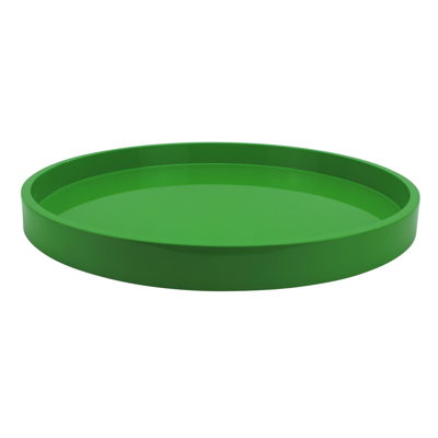 Addison Ross Ltd Leaf Green Straight Sided Round Medium Lacquered Tray