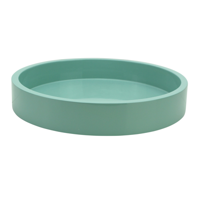 Addison Ross Ltd Eau De Nil Straight Sided Small Round Tray In Green