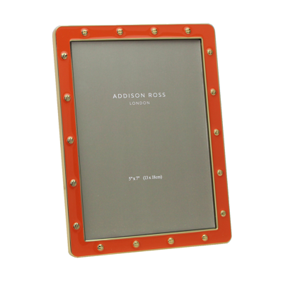 Addison Ross Ltd Orange Enamel & Gold Locket Frame In Red