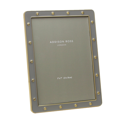 Addison Ross Ltd Chiffon Enamel & Gold Locket Frame In Gray