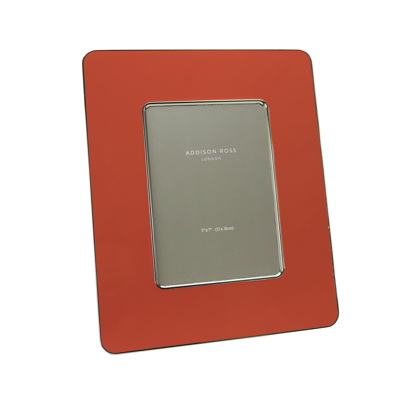 Addison Ross Ltd Orange & Silver Enamel Studio Photo Frame In Multi